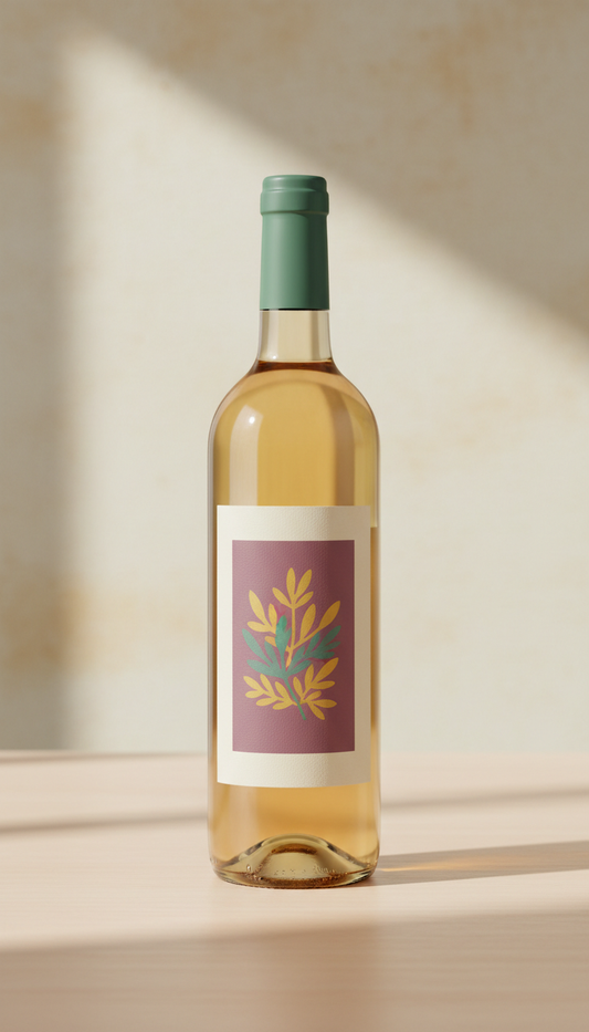 Weißwein Herbengrün Minimalistisches Label